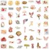 10/25/50pcs Pink Retro Paper Pieces Stickers Graffiti for DIY Scrapbooking Phone Laptop Guitar Travel Luggage Helmet Stationery
