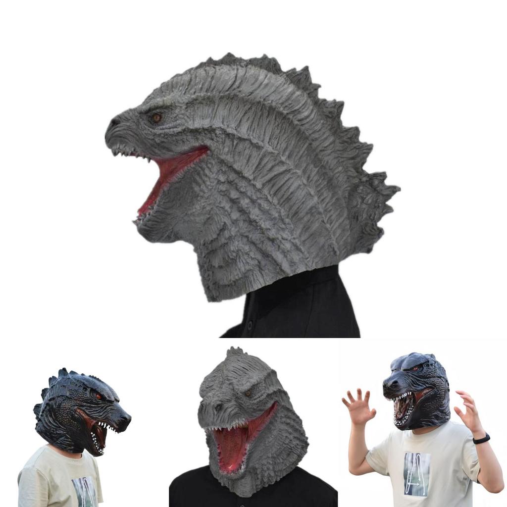 Godzilla Latex Head Cover For Halloween Adults Dressup