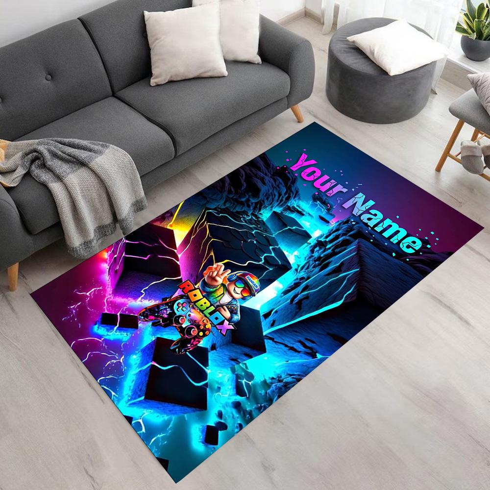 Roblox Personalized Text Floor Rug Office Rug Suitable for Playrooms Living Rooms Decorate Room Balcony Antislip Carpet Decorate Offices