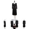 Die Addams Family Wednesday Cosplay Kostüm Schwarzes Kleid Halloween Party