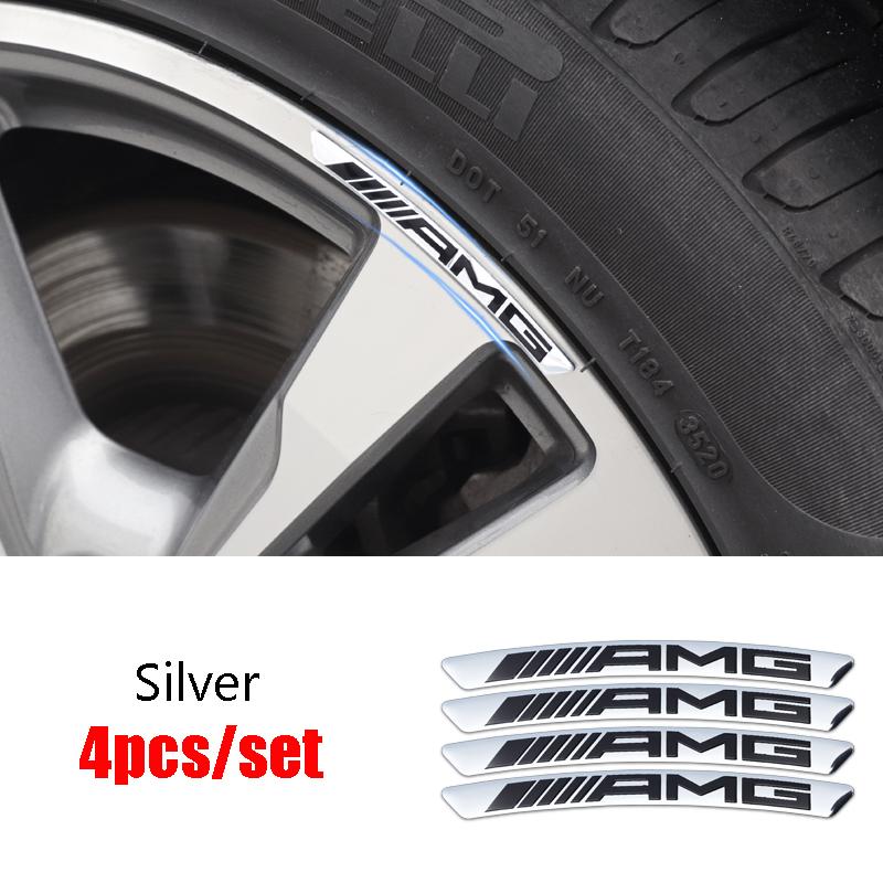 4Pcs Car Wheel Badge Sticker Emblem Decoration for Mercedes Benz W124 W205 W211 W203 W204 W168 CLA CLK CLS GLA GLC C180