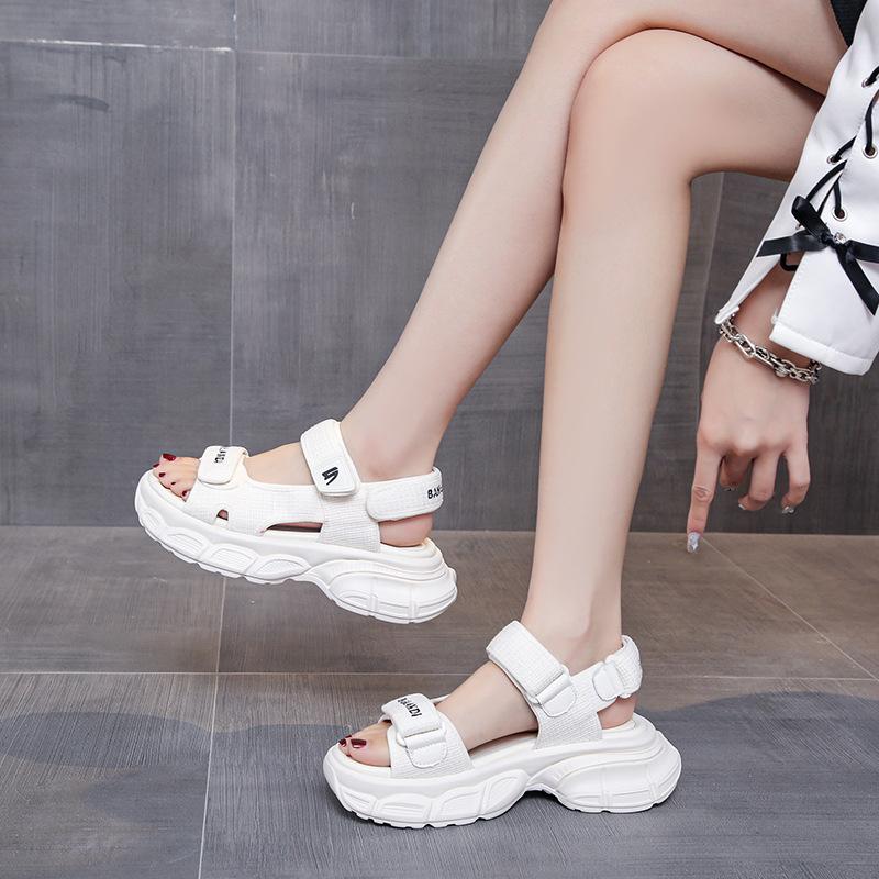 Sports sandals women's summer 2025 new lightweight platform casual beach shoes Velcro sandals