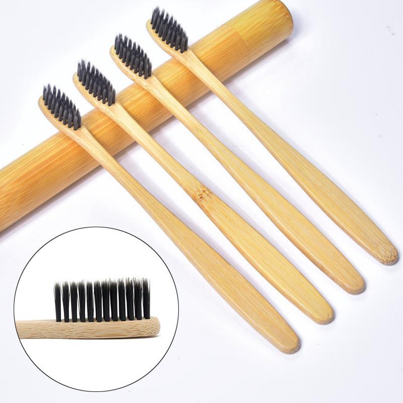 10Packs Pure Bamboo Natural Toothbrush Environmentally Friendly Eco Adult Medium