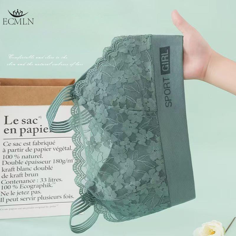 Sexy Lace Beautiful Back Wrap Vest with Breast Pads Large Size Anti-exposure Bottoming Chest Wrap Bra Underwear Bralette for Women