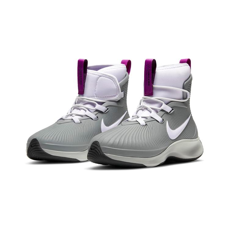 New Nike Binzie Boot High-Top Kids' Outdoor Shoes Gray Purple Children Aged 3-7 Years Old BQ5381-003
