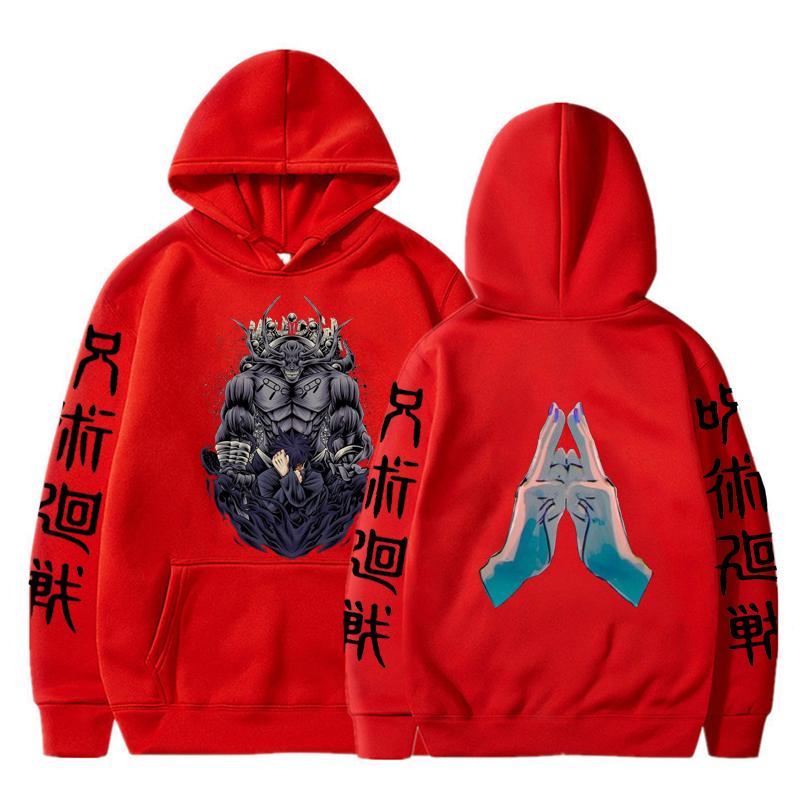 Japan Anime Trend Jujutsu Kaisen Graphic Hoodies Vintage Oversized Hooded Hip Hop Long Sleeves Cotton Hoodie Men Women Clothes