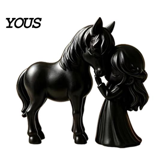 Unique Birthday Presents 3D Printed Girl Horse Figurine, DIY Paintable Equestrian Sculpture, Modern Christmas Gifts for Equestrians Minimalist