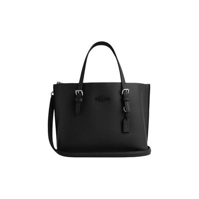 Mollie Logo Odnímatelný Ramenní Popruh Kabelka Nákupní Taška Crossbody Taška Kožená Kabelka 25 Dámská Tote Černá CV966-SVBK
