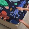 3pcs 100% Polyester Fitted Sheet Vibrant Playful Cartoon Style Set Sea Creatures Pattern Print Design Bed Sheet With Pillowcases