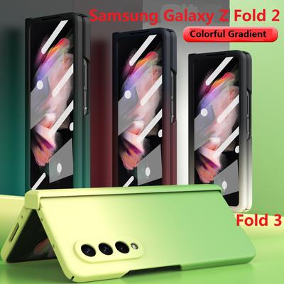 Színes színátmenet Samsung Galaxy Z Fold 2 Fold 3 Fold 4 tok zsanéros film képernyővédő fólia