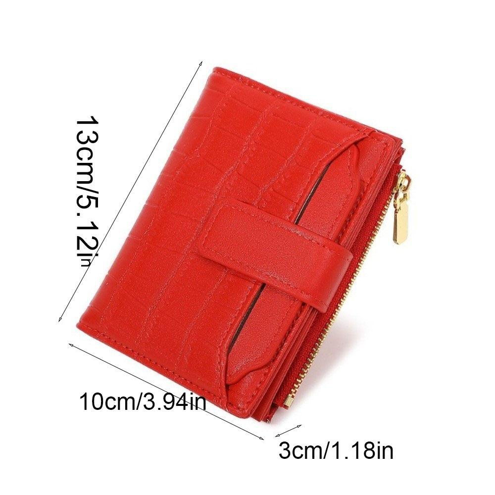 Two-fold Women Short Wallet Solid Color PU Card Bag Versatile Folding Wallet  Shopping