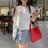 Spring and Autumn Short Loose Round Neck Knitted Cardigan New Small Coat Sweet Gentle Wind Love