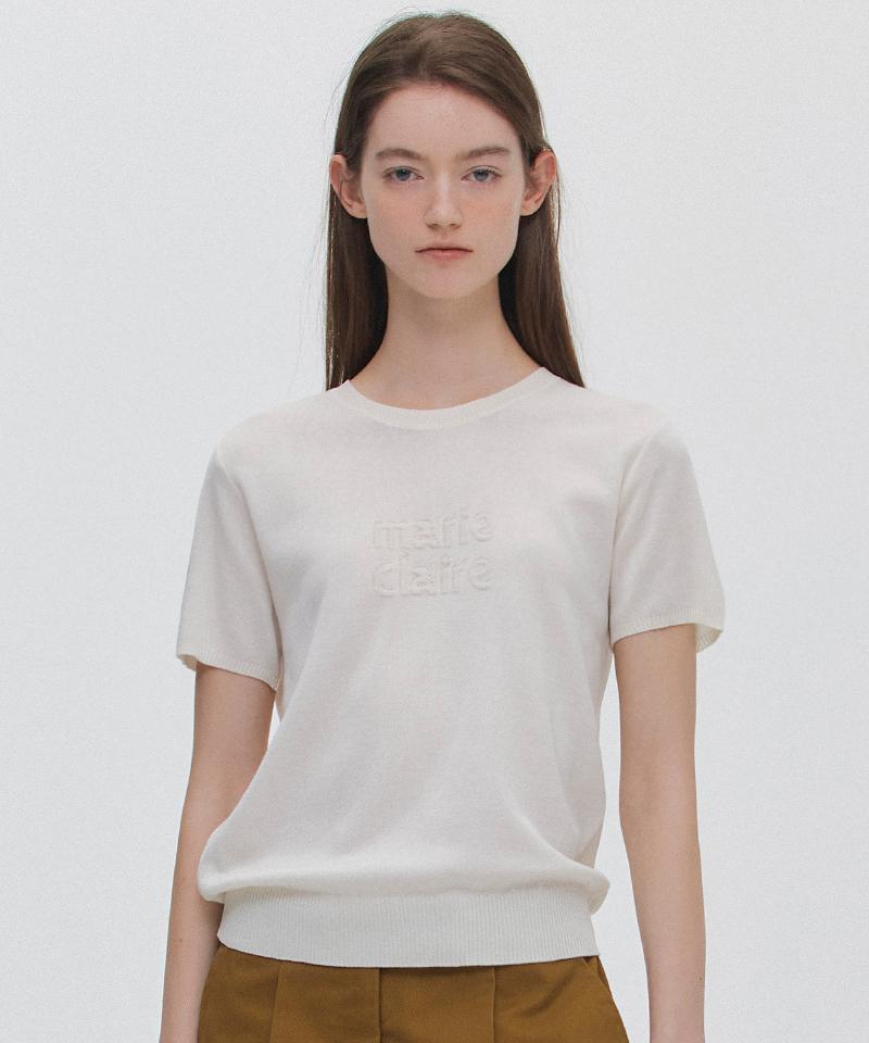 MARIE CLAIRE Towel Logo Short Sleeve Knit (Magbkn08Mwh)