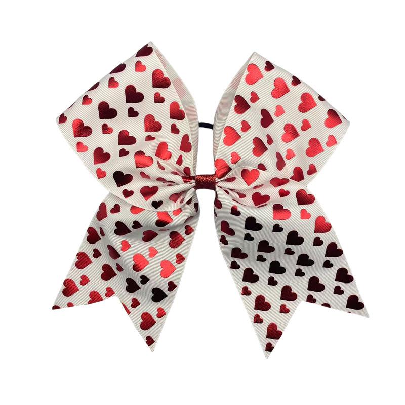 Valentine s Day Heart Bow Cheerleader Elastic Hair Tie for Kids
