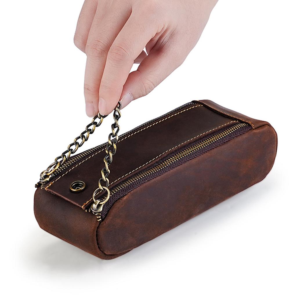 Leather Pencil Case Organizer Portable Pen Cases Storage for Drawing Pencils and Markers Zipper Stationery Pencil Bags