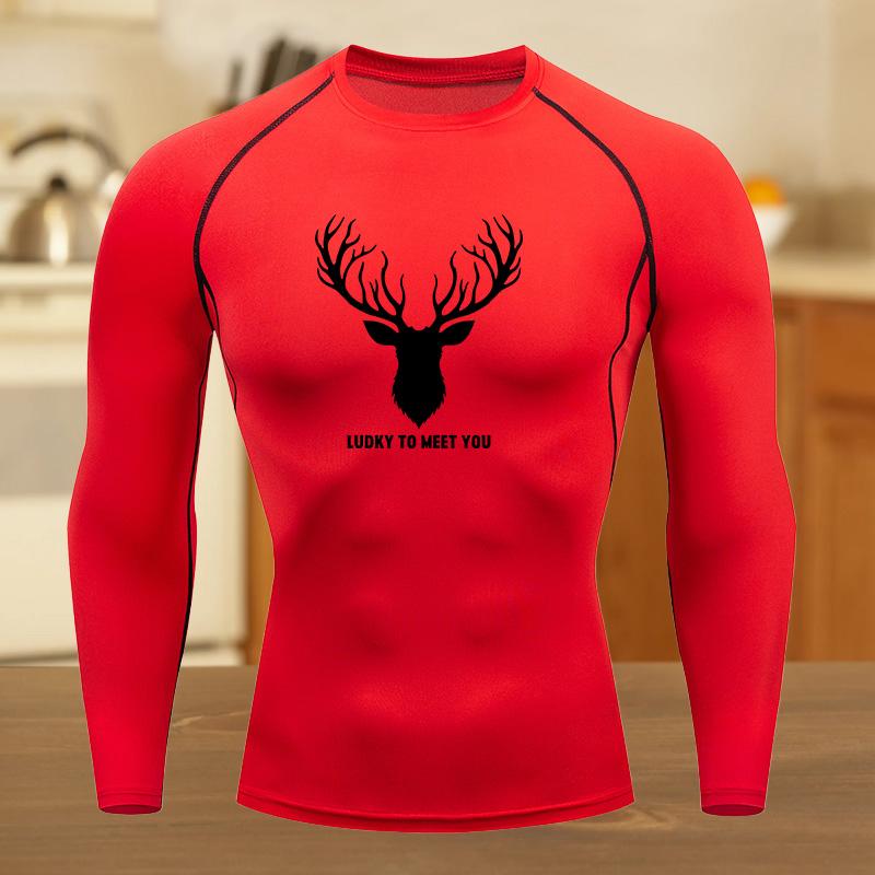 Graphic Compression Running Shirts Men Gym Workout Running T-shirt Summer Athletic Quick Dry Tees Tops Short Sleeve Rash Guard