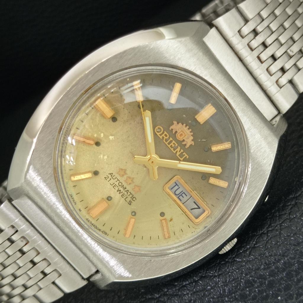 ВИНТАЖНЫЕ АВТОМАТИЧЕСКИЕ ЧАСЫ ORIENT 46941 ЯПОНИЯ МУЖСКИЕ С ОРИГИНАЛЬНЫМ ЦИФЕРБЛАТОМ a704977-1