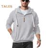 Herren Winter Hoodie Reißverschluss Halboffen Stehkragen Einfarbig Locker Pullover Sport Top Elastische Bündchen Halten Warm Alltagskleidung