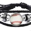 Leather Wrap Bracelet Braided Rope Casual Wristband Bangle for Outdoor Sports Fans Party