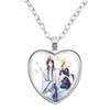 The Husky And His White Cat Shizun ErHa Mo Ran Chu WanNing Anime Cosplay Glass Cabochon Pendant Heart Necklace GiftsTo Friends