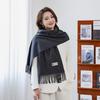 Cashmere Scarf Shawl High End New Wool Scarf Women's Winter Thickened Solid Color Scarf for Men