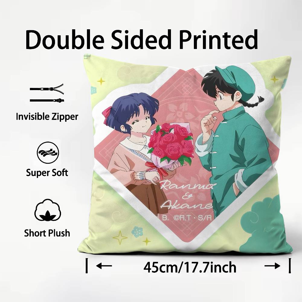 Federa per Cuscino Anime R-Ranma con Stampa del Personaggio per Divano del Soggiorno e Decorazione della Camera da Letto
