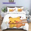 Pikachu Patterned Pillowcase & Duvet Cover Set Anime Graphic Bedding for Bedroom  Wonderful Present for Anime Lovers.-TING
