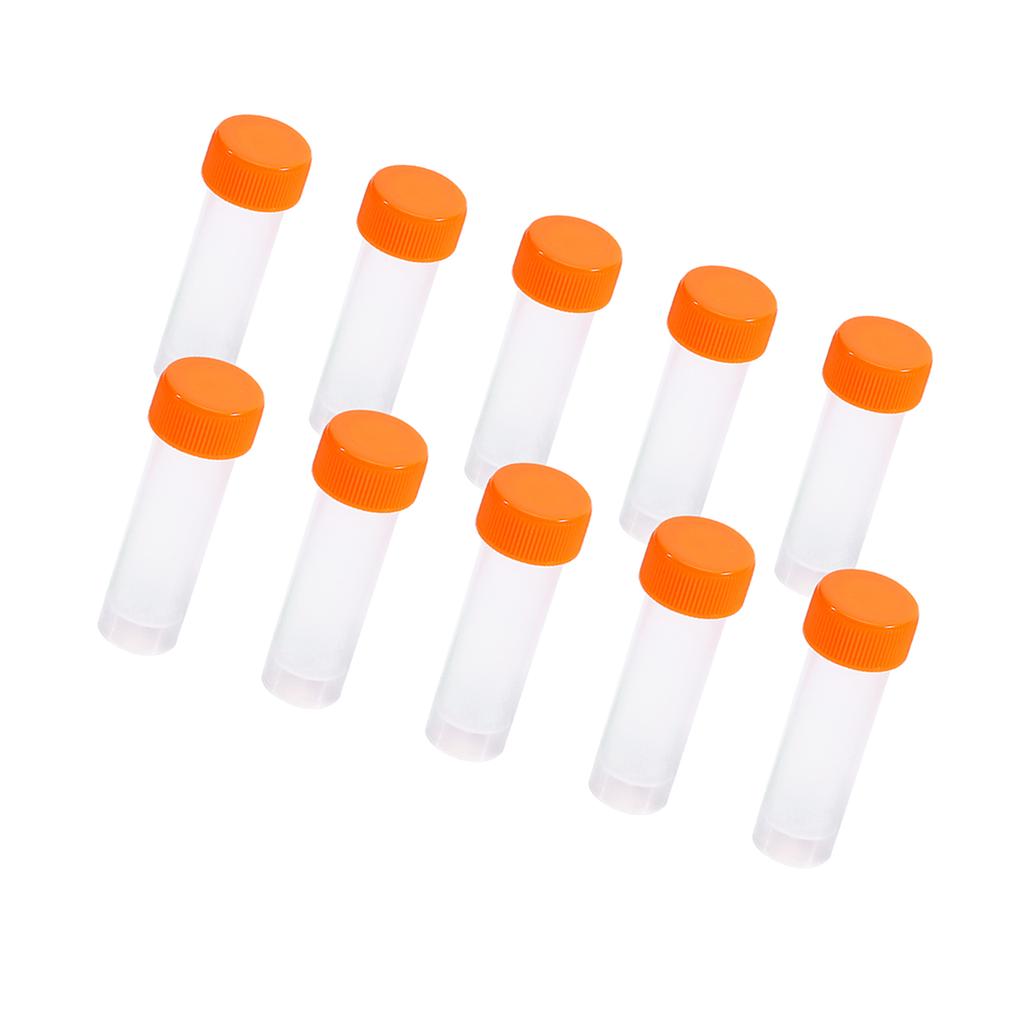 10pcs 5ml Plastic Frozen Test Tubes Vial Screw Seal Cap Pack Container with Silicone Gasket