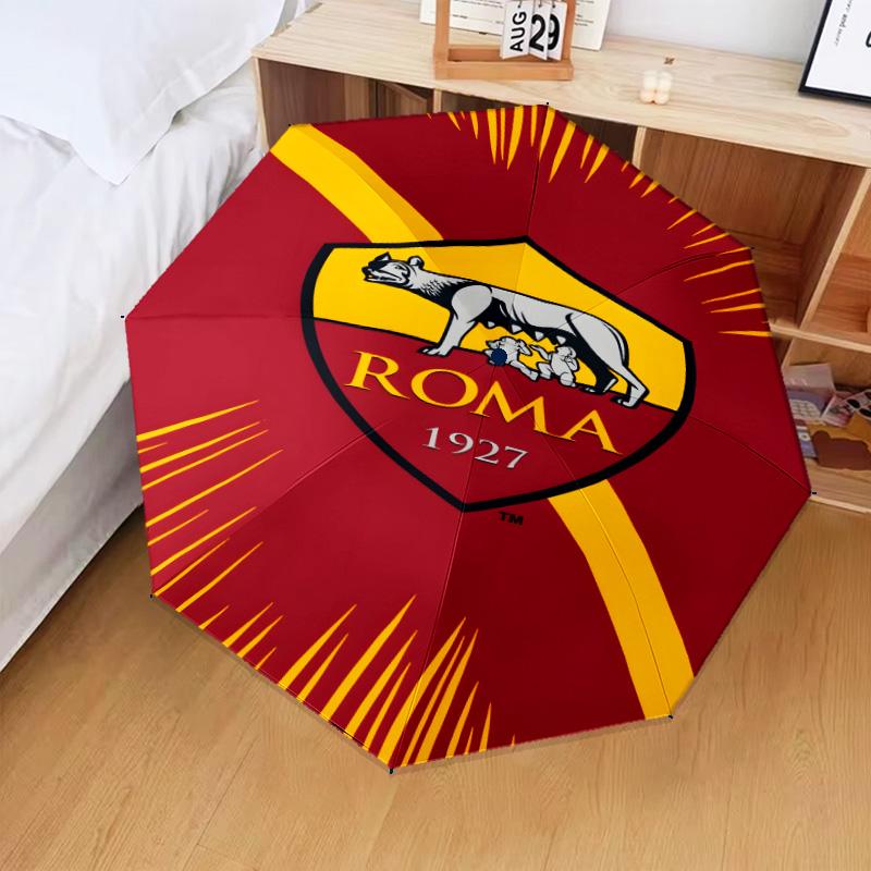 1PC Rome Wolf Football club Printed Umbrella Folding umbrella, automatic umbrella 8-Frame for Travel, camping Fan gifts Christmas Gifts