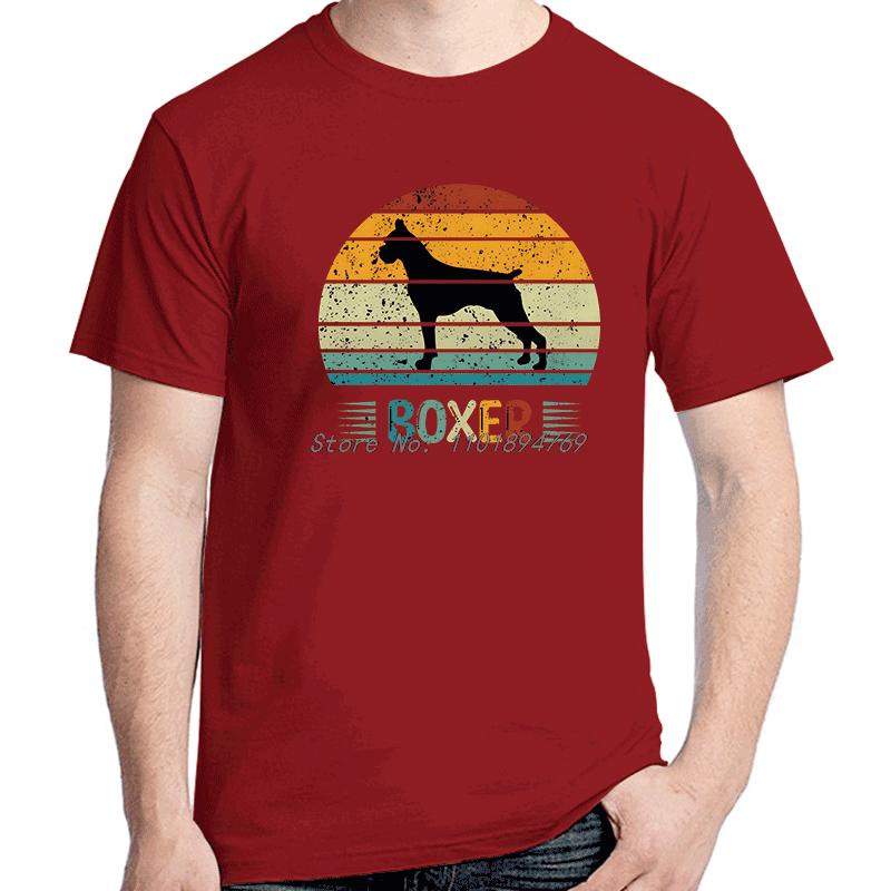 Funny Boxer Vintage Retro Sunset Graphic Tees Lover Dog Tshirt Summer Short Sleeve Tshirts Cotton Unisexs Print T Shirt