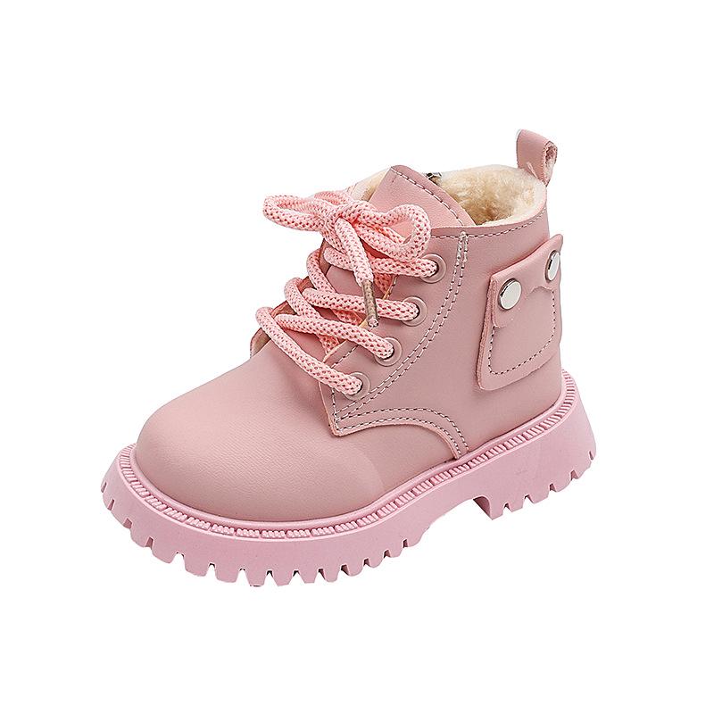 Kinder Herbst/Winter Baumwolle Martin Stiefel: Warme, stilvolle Schneestiefel mit Reißverschluss für Jungen und Mädchen.