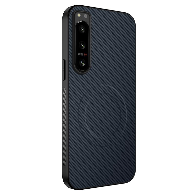 Carbon Fiber Texture Magnetic Case for Sony Xperia 1 VII 1VI 5 III 5 II Magsafe Wireless Charging Matte Shockproof Soft Cover