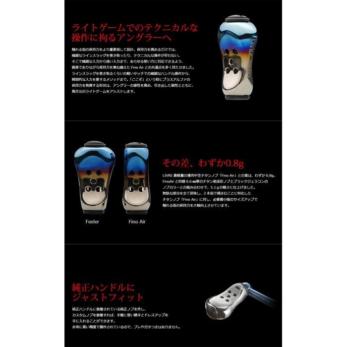 LIVRE Feeler Knob - Shimano & Daiwa - Single - Silver & Black - FESBK-1