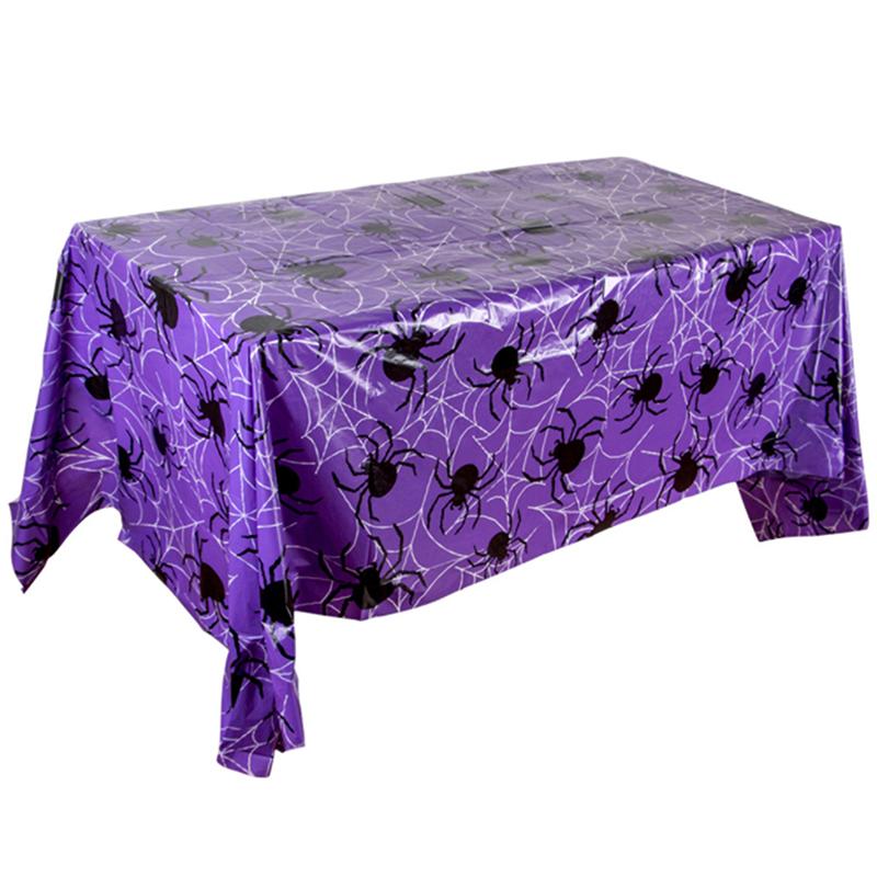 Halloween Decoration Tablecloth Pumpkin Spider Web Plastic Folding Setsholidayparty Hometableclothsuppliesbackdroparrangement