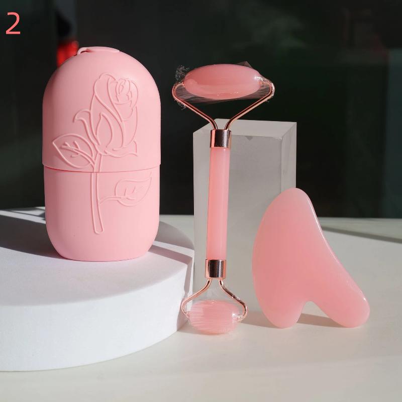 3Pcs Ice Face Roller Facial Ice Roller Set, Facial Roller Gua Sha Face Tool Set,Massage Tool Roller Lifting Contouring Tool Mold