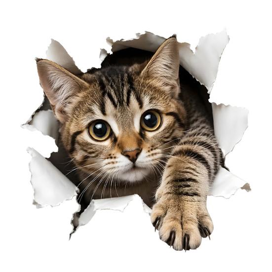 Easy Apply Toilet Seat Stickers 3D Realistic Cat Sticker, Waterproof PVC Lid Decal, Removable Cute Bathroom Decor for Home Self-adhesive Kitten