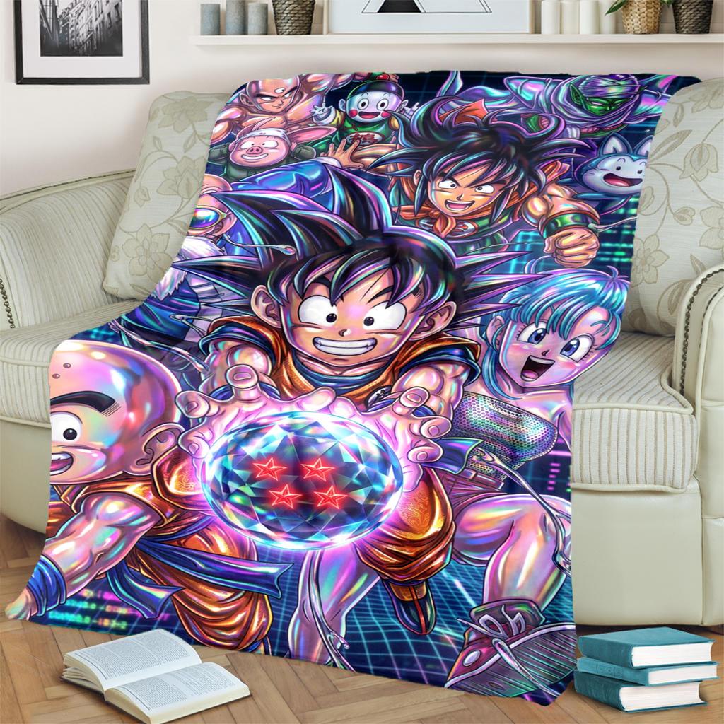 Comfortable Warm Dragon Ball! Blanket Flannel for Bedrooms, Sofas, Beds, Chairs, Picnics, Travel