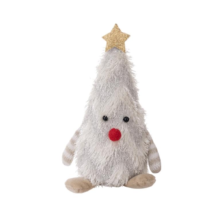 No Cord Needed Plush Christmas Tree Decors with Gentle Light Kids Room Holiday Decoration for Night Ambiances