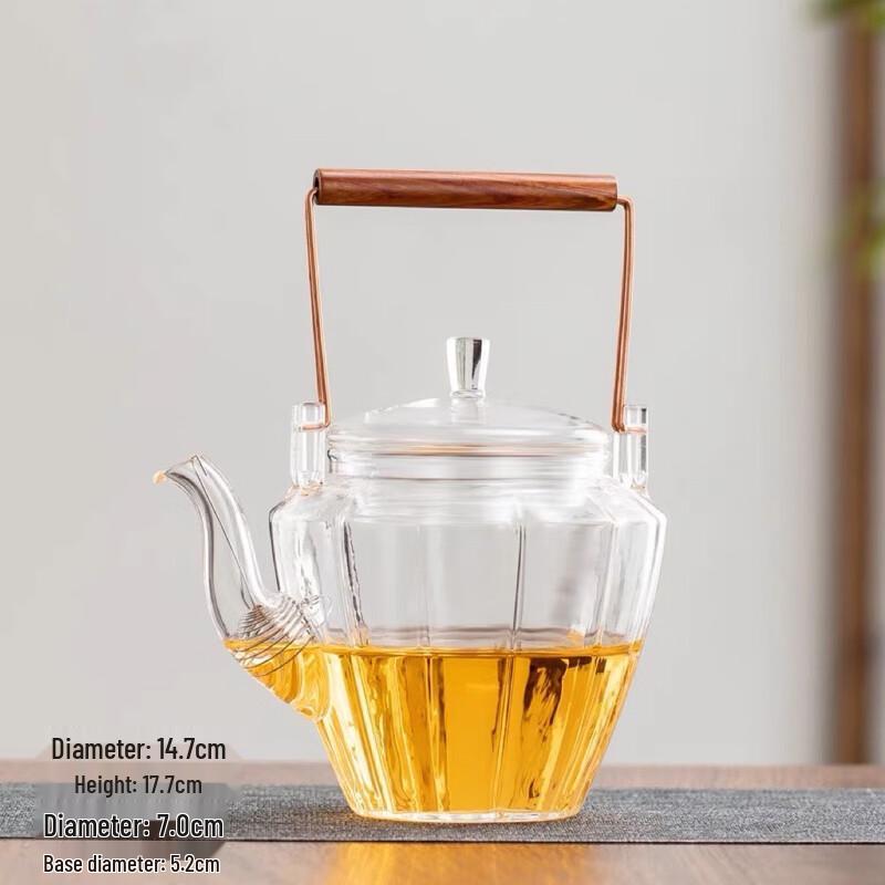 Yipan Transparent Diamond Handle Heat-Resistant Teapot