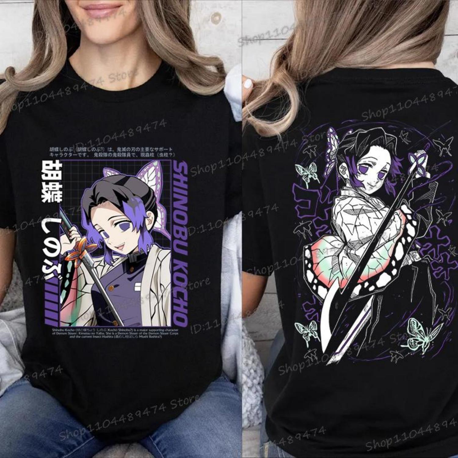 

Kanao Tsuyuri Manga Demon Slayer T-shirts Aesthetics Street Vintage Kimetsu No Yaiba Tops 2025 Summer Fashion Women Men Tshirts XXXXXL чорний