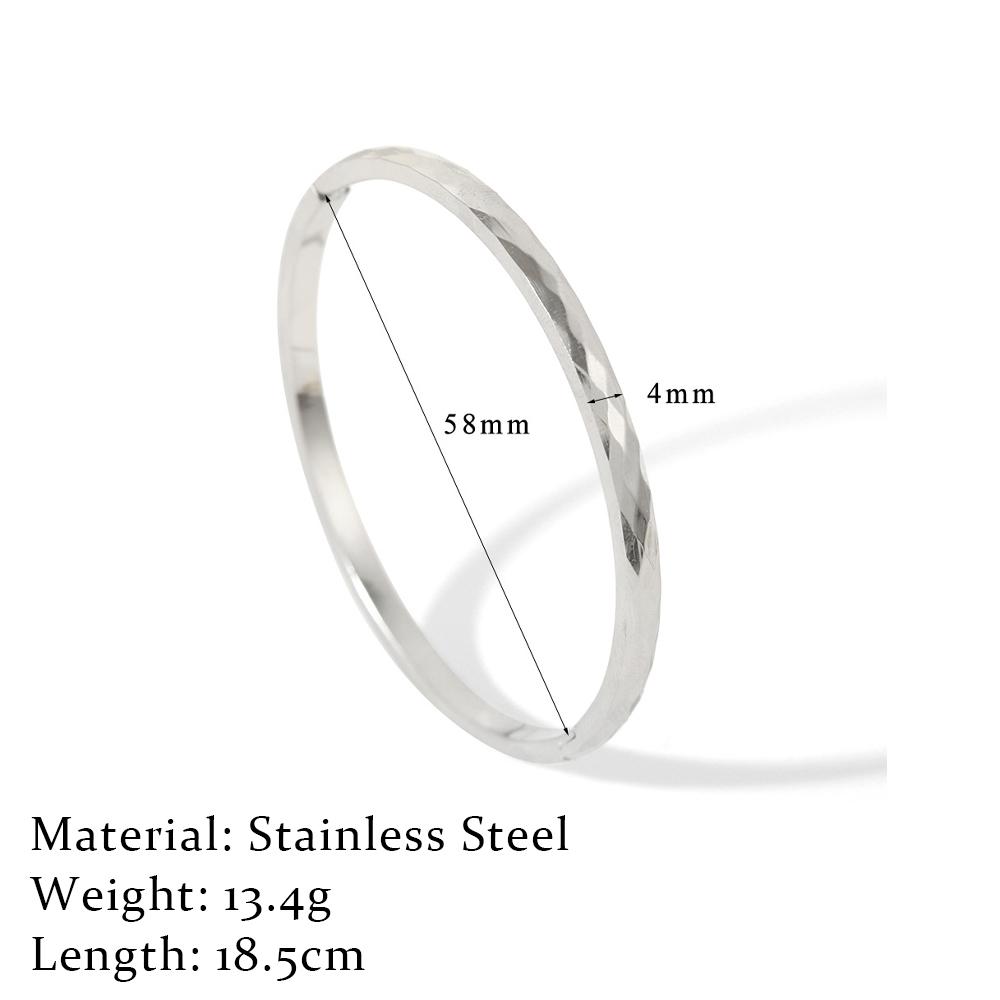 Stainless Steel Cut Bangle Openable Gold Sliver Color 4mm Angular Bracelets For Women Fashion Accessory