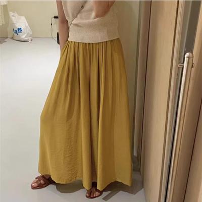 Cotton and Linen Wide-leg Culottes Women's Summer New Lazy Wind Loose High-waisted Thin Straight Casual Pants