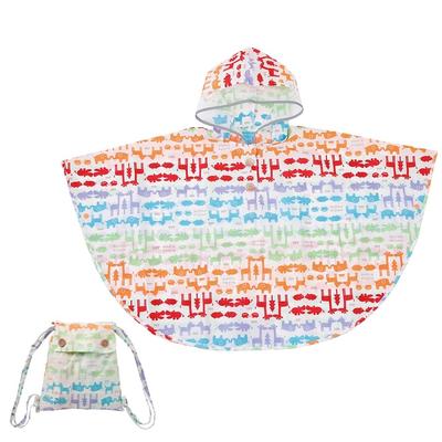 Kukkahippo Rain Poncho for with Reflective Hippo Transparent Window To See Stylish Wooden Snap Buttons for Easy Putting On and Taking Storage Bag Same