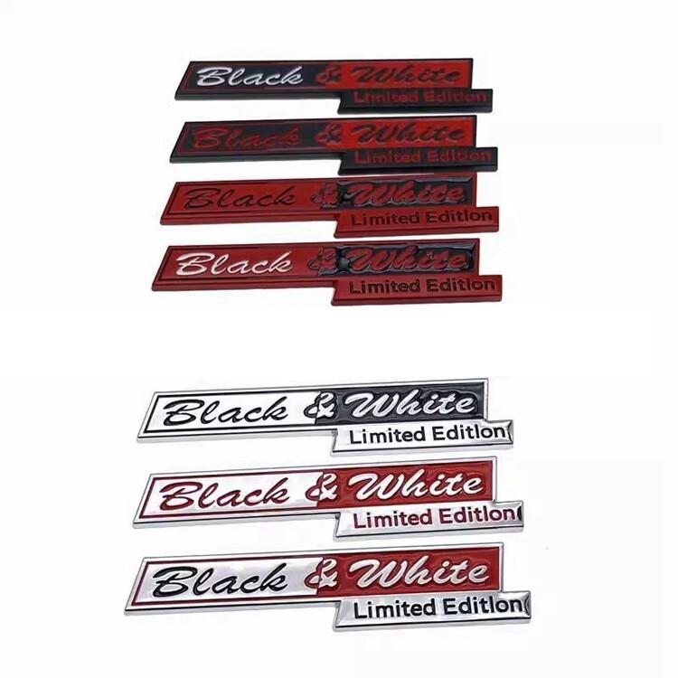 Logo Édition Limitée Noir et Blanc pour LAND ROVER Range YTYEW3 Emblème de coffre arrière Rover Autocollant latéral de voiture Décoration badge métallique 3D