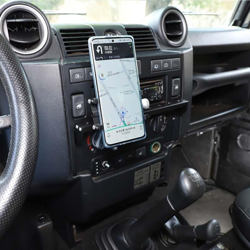 Aluminum Center Console Mobile Phone Holder GPS Holder For Land Rover Defender 90 110 2004-2018 Car Accessories