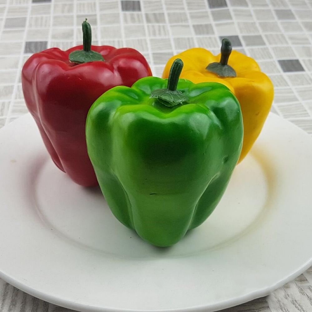 3pcs Artificial Pepper Simulation Fake Imitated Food Display Restaurants