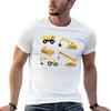 Construction Trucks Excavator Crane Bulldozer And Backhoe Tshirt Casual Daily Graphic Tee