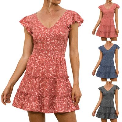 Dámske ležérne módne sexi šaty s výstrihom do V