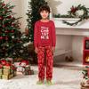 Family Matching Christmas Print Pajama Set, Round Neck Long Sleeve and Long Pants Loungewear for Holiday