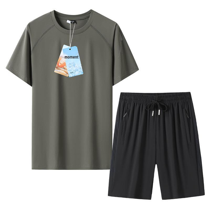 Men's Quick-Dry Fitness Suit: Short Sleeve & Shorts for Marathon Training
